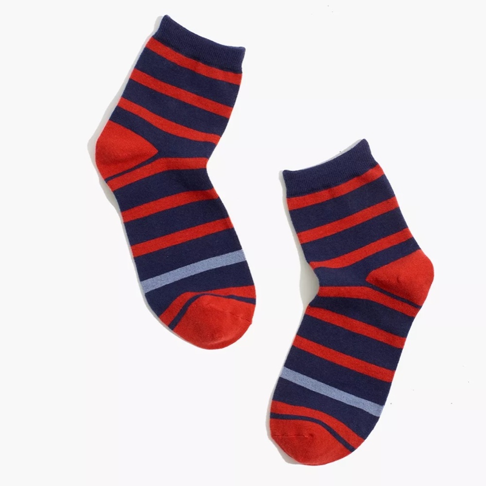 Madewell Bold Stripe Ankle Socks - Etruscan Clay